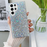 MUYEFW Case for Samsung Galaxy A52 5G Case Glitter Bling for Women Girls Sparkle Cover Cute Protective Phone Cases (Silver)