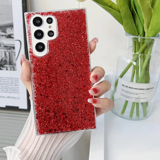 MUYEFW Case for Samsung Galaxy A53 5G Case Glitter Bling for Women Girls Sparkle Cover Cute Protective Phone Cases (Red)