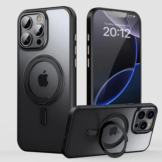 WANTUSSLIN fits iPhone 16 Pro Max Case with Magnetic Invisible Stand [Military Drop Protection] [Compatible with MagSafe] Magnetic Case for iPhone 16 Pro Max Slim Phone Case 6.9 Inch Black